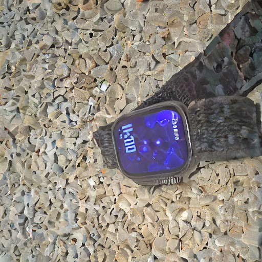 Generated: the watch on a pebble beach