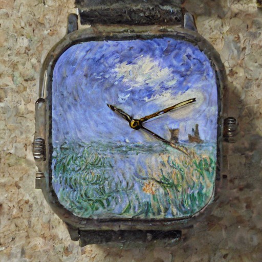 Generated: the watch face painted in the style of Monet