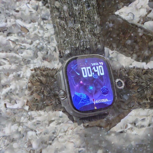 Generated: the watch in a snowy scene