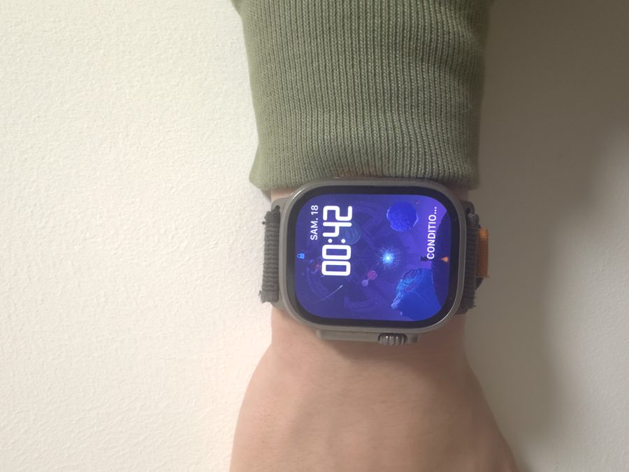 Training photo: the watch worn on the wrist